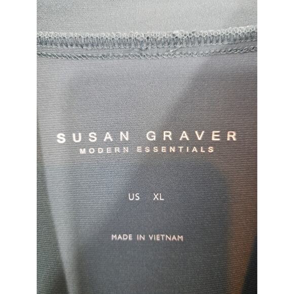 Susan Graver Modern Essentials Women's Gray Mock Neck Long Sleeve Top Size XL - Picture 3 of 5